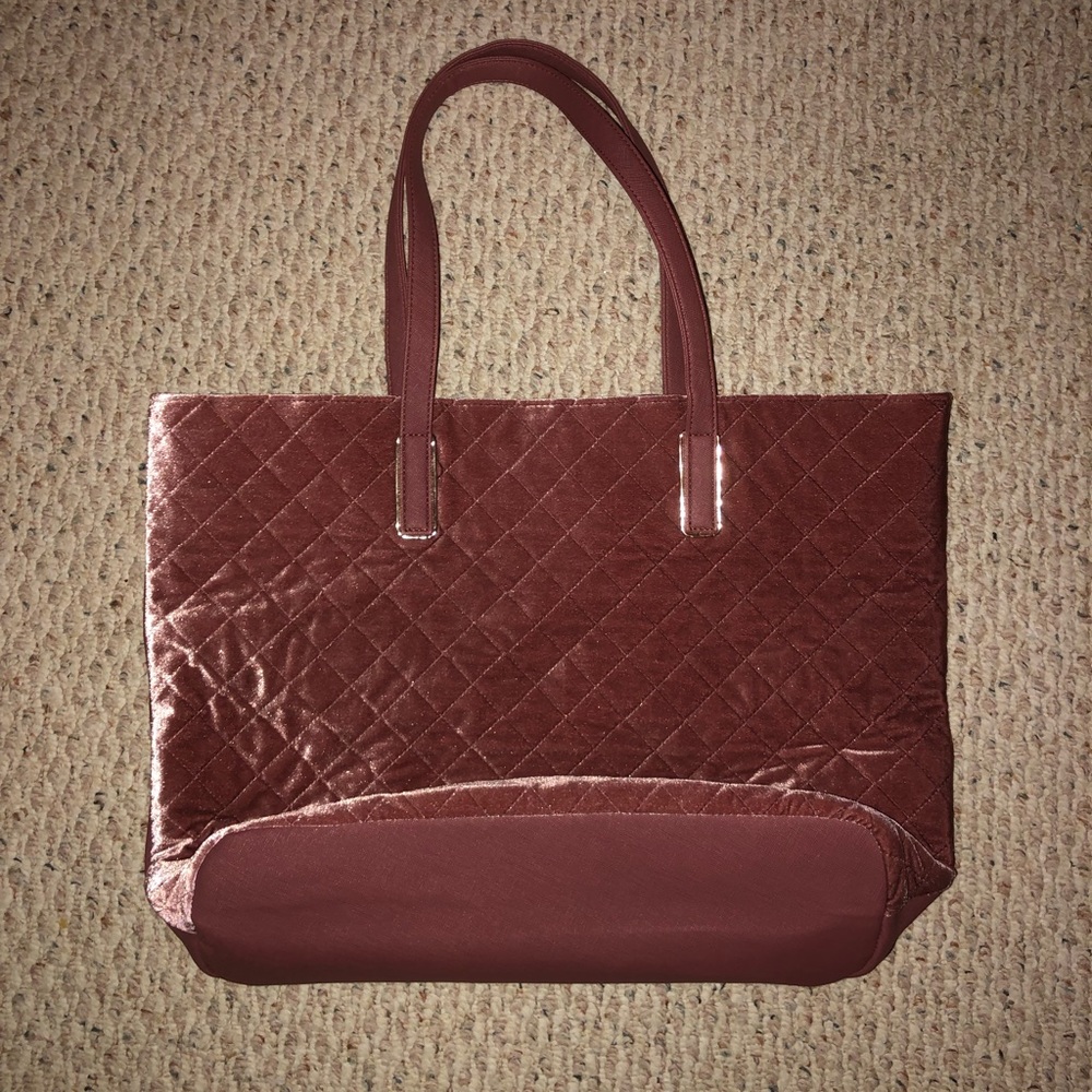 Rose Gold Suade and Leather Tote